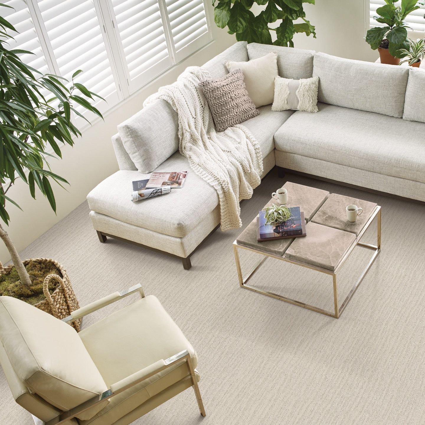 white living room - Uptight Flooring in AZ | 1551 N Dysart Rd, Avondale, AZ 85392